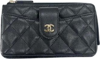 Chanel Pre-owned Wallets, female, Black, Size: ONE SIZE Pre-owned Vintage Pouch