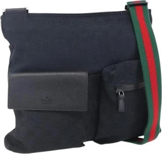Gucci Pre-owned Canvas Cross Body Tas - Dames - Vintage Schoudertas - Zwart - ONE Size - Vintage