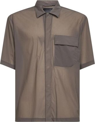 Herno T-shirt met korte mouwen - Heren - Korte mouwen Overhemden - Bruin - L - Overhemden