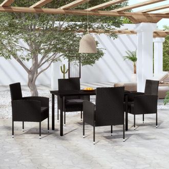 vidaXL Juego De Comedor Para Jard&iacute;n 5 Piezas Negro Vidaxl