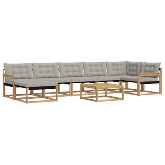 vidaXL Conjunto De Sof&aacute;s De Exterior 8 Pcs Blanco Y Gris Claro Vidaxl