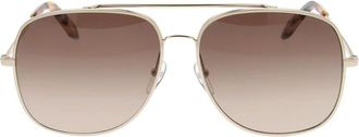Victoria Beckham Sunglasses, unisex, Gray, Size: ONE SIZE Classic Navigator Sunglasses