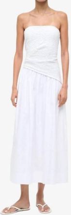 Staud Nia Midi Dress In White