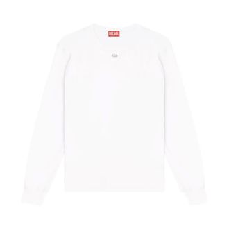 Diesel Long Sleeve Tops, male, White, Size: XL T-madjust-ls-tr