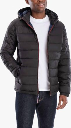 London Fog Plainfield Hooded Puffer Jacket In Black