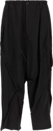 Yohji Yamamoto Random Tuck Pants - Heren - Straight fit broeken - Zwart - XL - Wol - Broeken