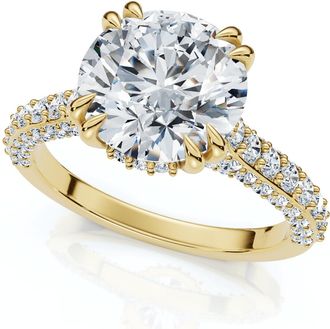 Pompeii3 Certified 2 3/4Ct Diamond Engagement Ring 14k Gold Lab Grown