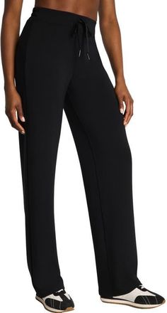 Spanx AirEssentials Straight Leg Pants in Very Black at Nordstrom, Size X-Large