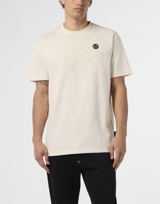 Philipp Plein Round Neck T-Shirt Degrade Monogram Monogram Men in Beige at Nordstrom, Size Xxx-Large