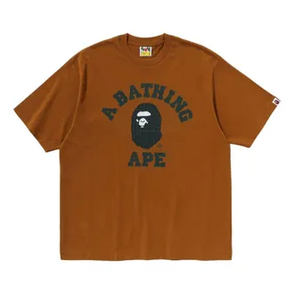 A Bathing Ape Sta Houndstooth College Relaxed Fit Tee Brown 1K80-110-338-BROWN