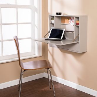 SEI Benwick Wall Mount Laptop Desk Universal Style Gray