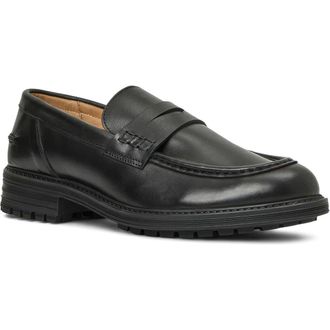 Aquatalia Ellis Penny Loafer in Black Calf at Nordstrom, Size 10.5