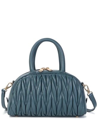 Tiffany & Fred Quilted Ruched Leather Top-Handle Satchel