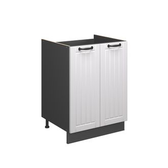 Vicco Mueble Bajo Para Fregadero Fame-line, Blanco Casa De Campo/antracita, 60 Cm, Vicco