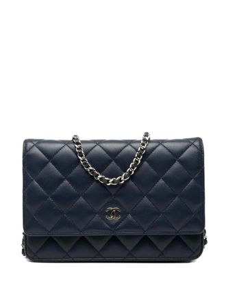 Chanel Borsa a tracolla CC in pelle di agnello trapuntata con catena 2016-2017 - Blu