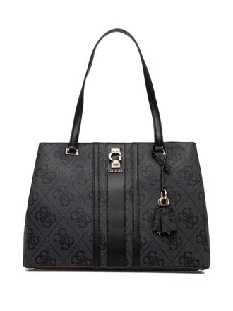 Guess Co Erenia monogram stripe tote bag - Black