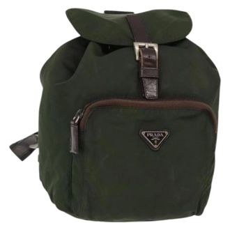 Prada Pre-owned Backpacks, female, Green, Size: ONE SIZE Pre-owned Nylon Backpack