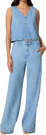 Paige Rumi Wide Leg Pant In Light Wash
