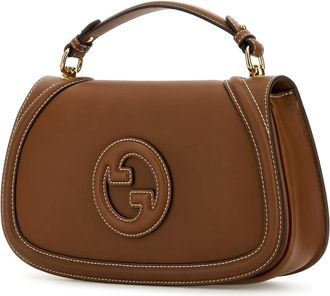 Gucci Womens Blondie Shoulder Bag Brown Leather