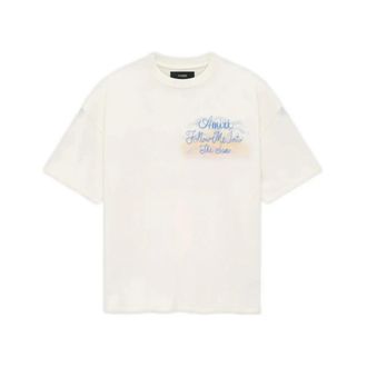 Amiri T-Shirts, male, White, Size: M Graphic Ivory Tee Short Sleeve