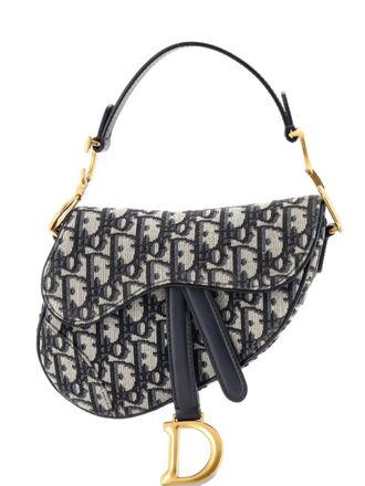 Dior Saddle Handbag Oblique Canvas Mini shoulder bag - women - Canvas - One Size - Blue