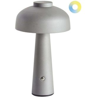 Beliani Beliani - Modern Table Lamp Iron Indoor led Light Wireless Mushroom Grey Agusan