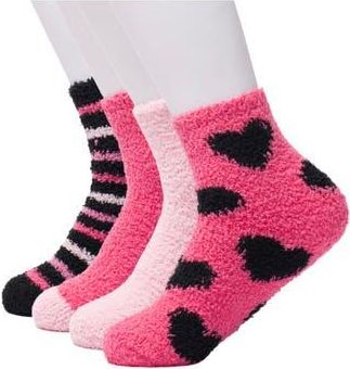 Juicy Couture Assorted 4-Pack Juicy Heart Softee Ankle Socks in Pink at Nordstrom Rack, Size 9/11