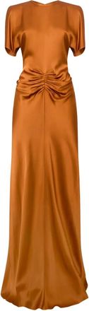 Victoria Beckham ruched maxi dress - Brown