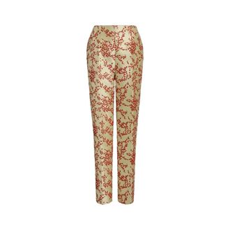 Alberta Ferretti Floral Mikado Rechte Broek - Dames - Straight fit broeken - Veelkleurig - S - Broeken