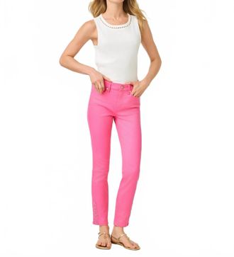Lilly Pulitzer South Ocean High Rise Jeans In Cherry Blossom Pink