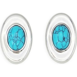 Petit Moments Burke Stud Earrings in Silver/Turquoise at Nordstrom