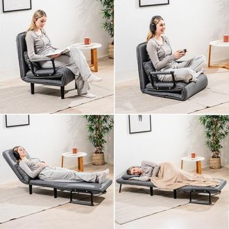 InnovaGoods Innovagoods - Poltrona Letto 1 Piazza Trasformabile 4 In 1 Softfa