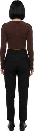 Dolce & Gabbana Womens Brown Elastane Long Sleeve T-Shirt