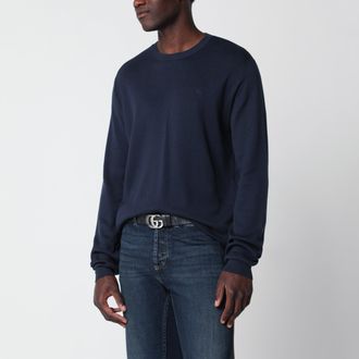 Gucci Maglione blu inchiostro in seta e cotone