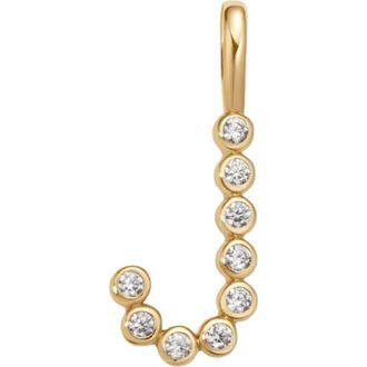 Made by Mary CZ Poppy Charm in Gold Vermeil Initial J at Nordstrom