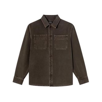 A.P.C. Surchemise Werkkleding - Heren - Casual Overhemden - Bruin - S - Katoen - Overhemden