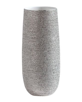 Torre & Tagus Brava Silver Spun Textured 11In Vase