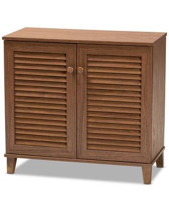 Baxton Studio Coolidge 4-Shelf Shoe Storage Cabinet