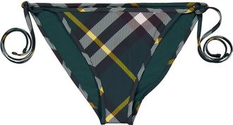 Burberry Checked Side-Tied Bikini Bottoms, Size X-Small