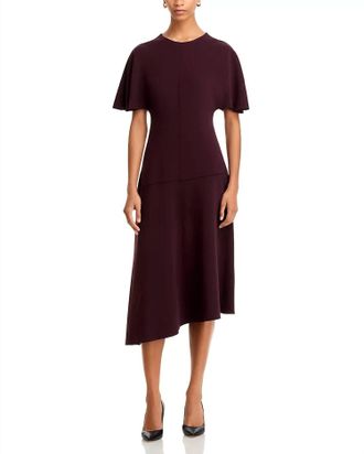 Derek Lam Nicola Asymmetric Midi Dress In Aubergine