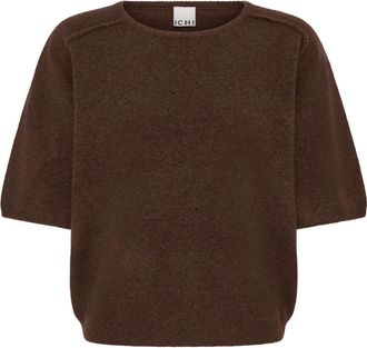 Ichi Maglieria Girocollo - - Knitwear - Donna - Marrone - M