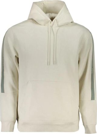 Calvin Klein Hoodie met fleece en print - Heren - Hoodies - Wit - XL - Polyester - Hoodies & sweatvesten