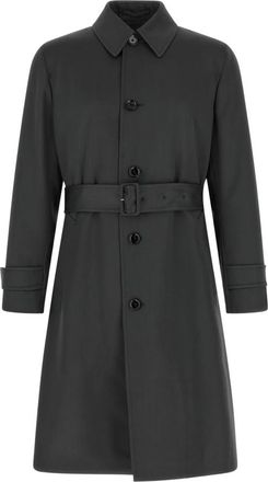 Lardini Geknoopte trenchcoat - Heren - Jas met riem - Grijs - L - Wol - Jassen
