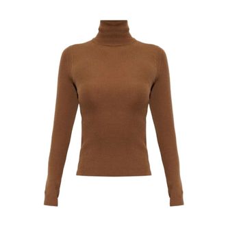 Max Mara Jersey de cuello alto Saluto - Knitwear - Mujer - Marr&oacute;n - XL