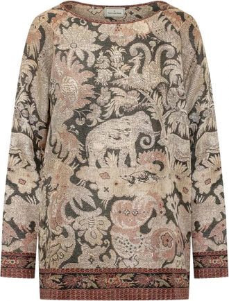 Pierre-Louis Mascia Aloe Longsleeve Shirt - Dames - Ronde hals truien - Beige - M - Truien & Vesten
