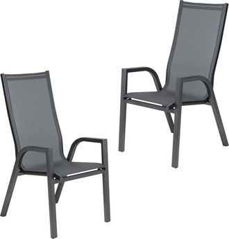 ED&Egrave;N JARD&Iacute; Pack 2 sillones de exterior apilable antracita