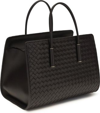 Bottega Veneta Womens Tote Bag Barbara Espresso Leather Espresso-Brass Lamb Shoulder Espresso/brass