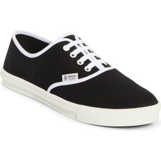 Prada Canvas Low Top Sneaker in Black at Nordstrom, Size 5.5Us