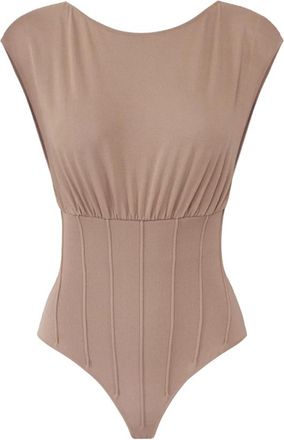 Elisabetta Franchi Bodysuit - Dames - Bodies - Beige - XL - Tops