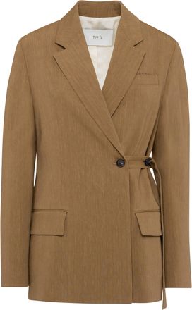 Tela Brown Omega Tailored Structured Blazer